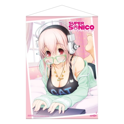 Super Sonico Wandrolle Super Sonico on her Laptop 50 x 70 cm